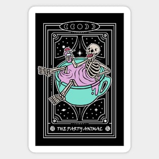 Funny Skeleton Tarot Card Party Animal Magnet